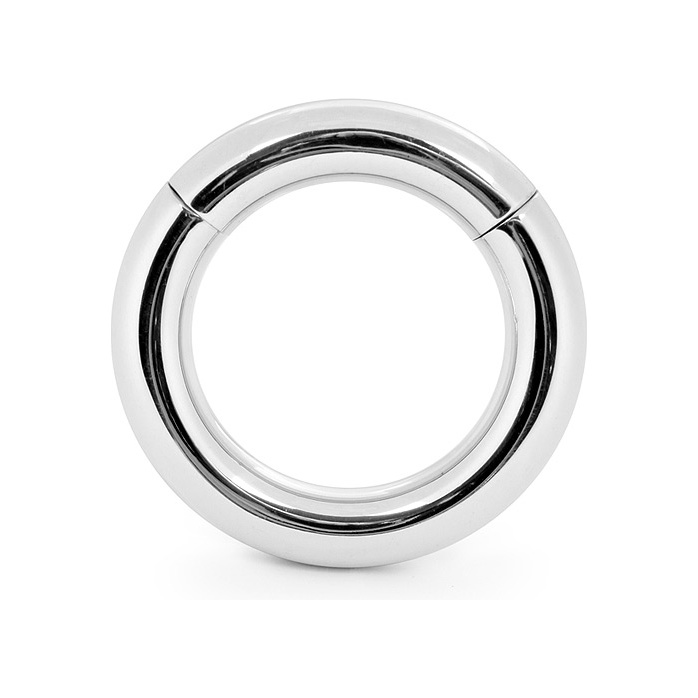 Серебристое среднее эрекционное кольцо на магнитах - NOTABU