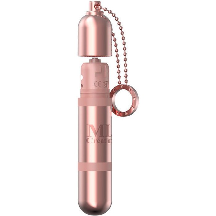 Розовый мини-вибратор на цепочке Glittering Bullet - 9 см. Фотография 2.