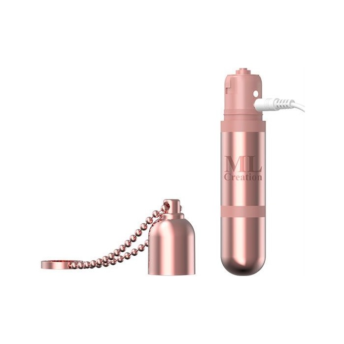 Розовый мини-вибратор на цепочке Glittering Bullet - 9 см. Фотография 3.