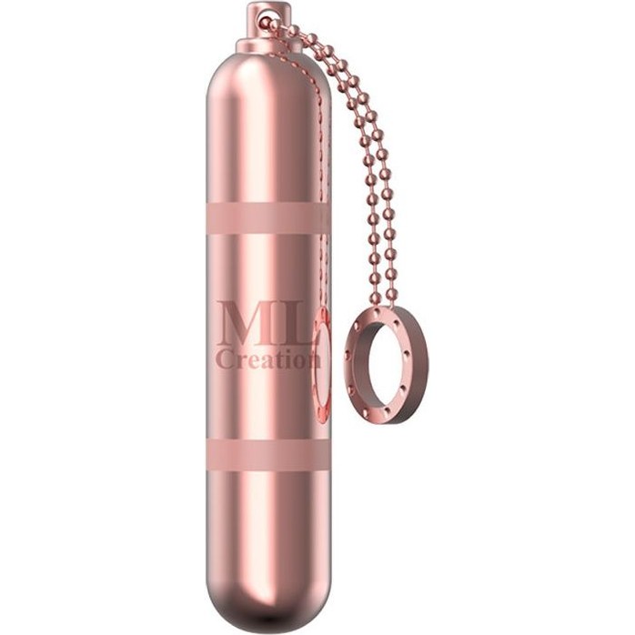 Розовый мини-вибратор на цепочке Glittering Bullet - 9 см