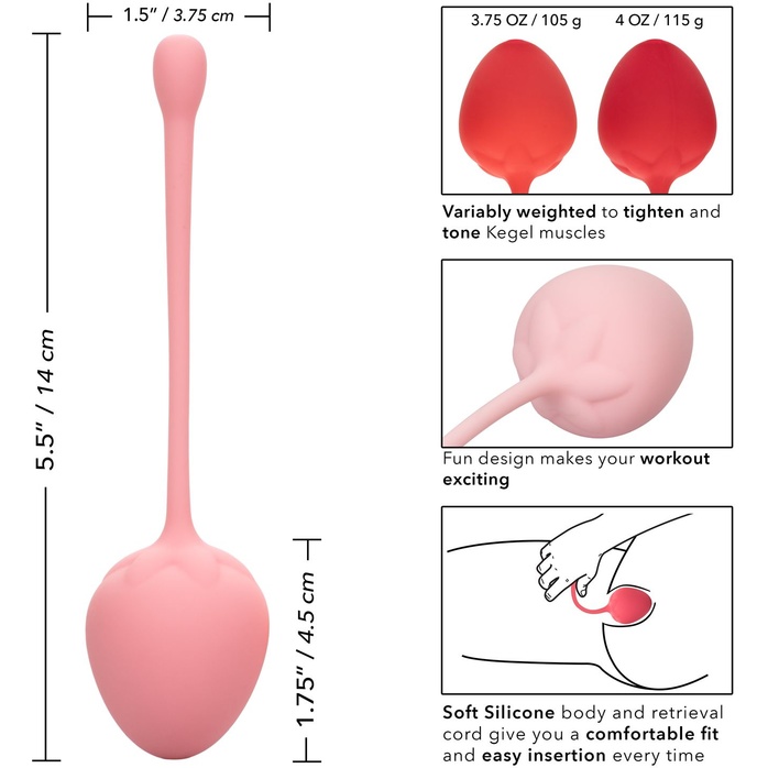 Набор из 6 вагинальных шариков-клубничек Kegel Training Set Strawberry. Фотография 10.