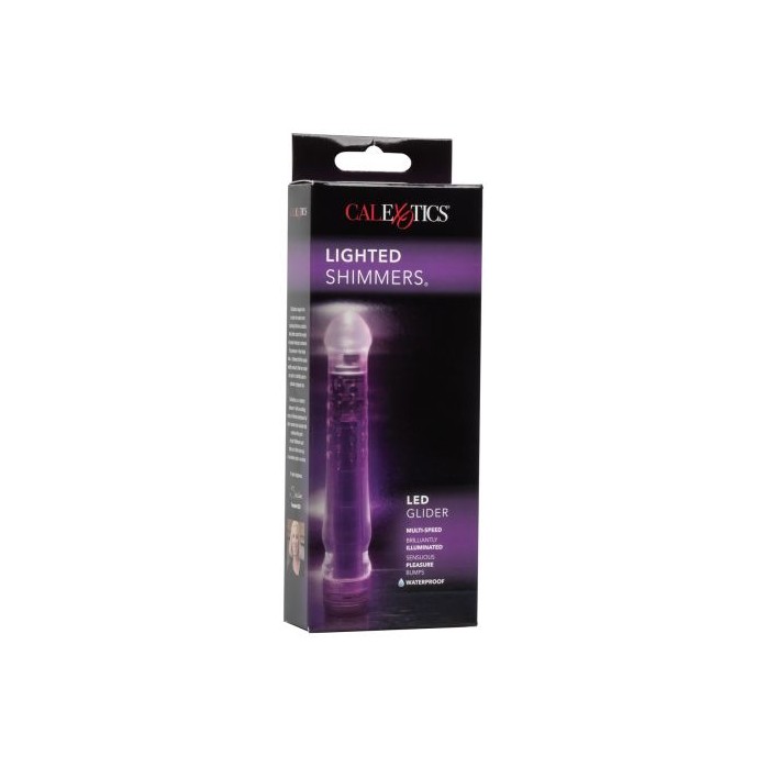 Фиолетовый вибратор LED Glider с подсветкой - 16,5 см - Lighted Shimmers. Фотография 2.