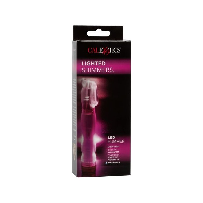 Розовый вибратор с подсветкой LED Hummer - 16,5 см - Lighted Shimmers. Фотография 5.