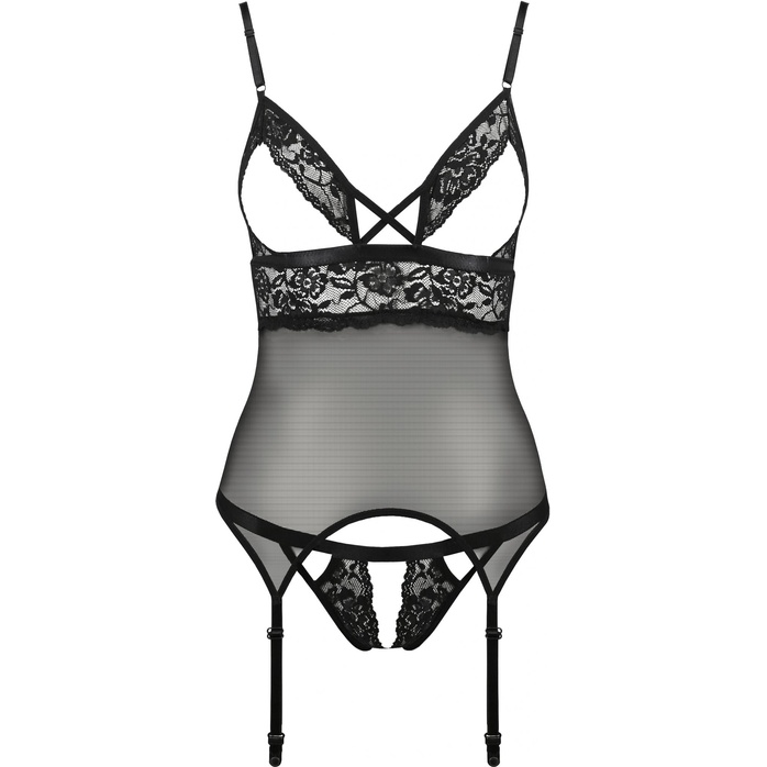 Соблазнительный полупрозрачный корсаж Diabolina с кружевом - Erotic Line. Фотография 3.