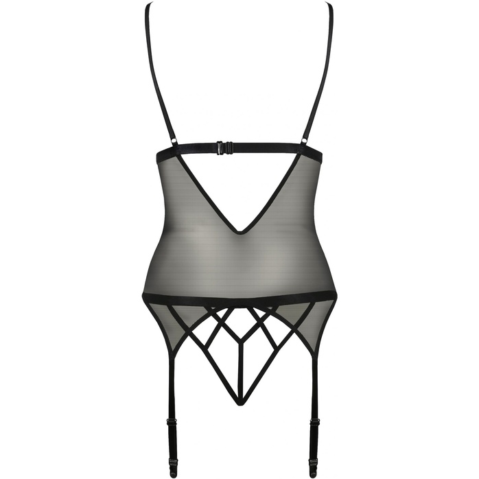 Соблазнительный полупрозрачный корсаж Diabolina с кружевом - Erotic Line. Фотография 4.