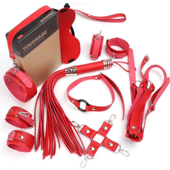 Красный набор БДСМ-девайсов Bandage Kits. Фотография 2.