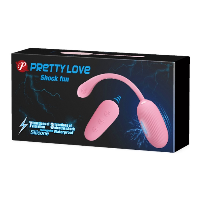 Нежно-розовое виброяйцо с функцией электростимуляции Shock Fun - Pretty Love. Фотография 2.