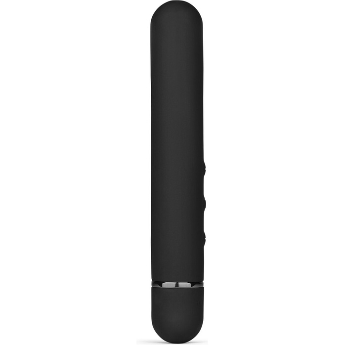 Черный мини-вибратор Le Wand Baton с текстурированной насадкой - 11,9 см. Фотография 4.