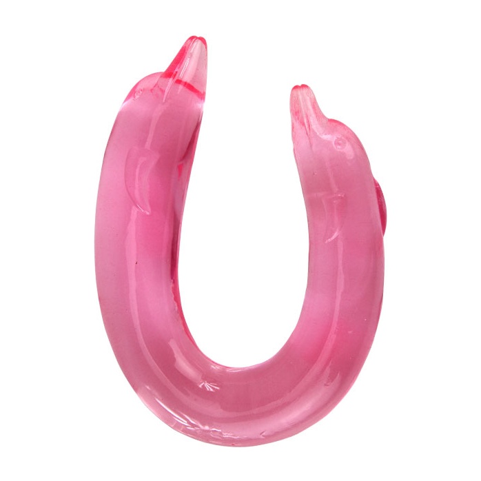 Розовый двойной фаллоимитатор Dolphin - 30,5 см