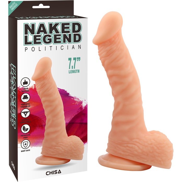 Телесный реалистичный фаллоимитатор Naked Legend на присоске - 19,5 см - Naked Legend. Фотография 6.
