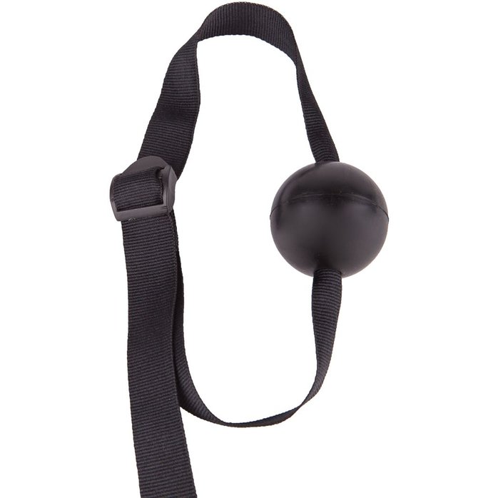 Черный кляп-шар на ремешках с пряжками - BDSM accessories. Фотография 5.
