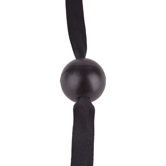 Черный кляп-шар на ремешках с пряжками - BDSM accessories. Фотография 7.