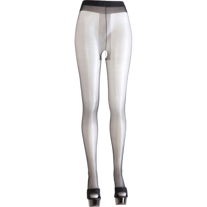 Изящные гладкие колготки с интимным доступом - Cottelli Collection. Фотография 2.