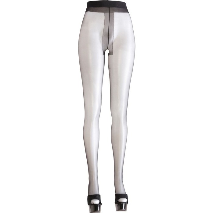 Тоненькие гладкие колготки с интимным доступом - Cottelli Collection. Фотография 4.