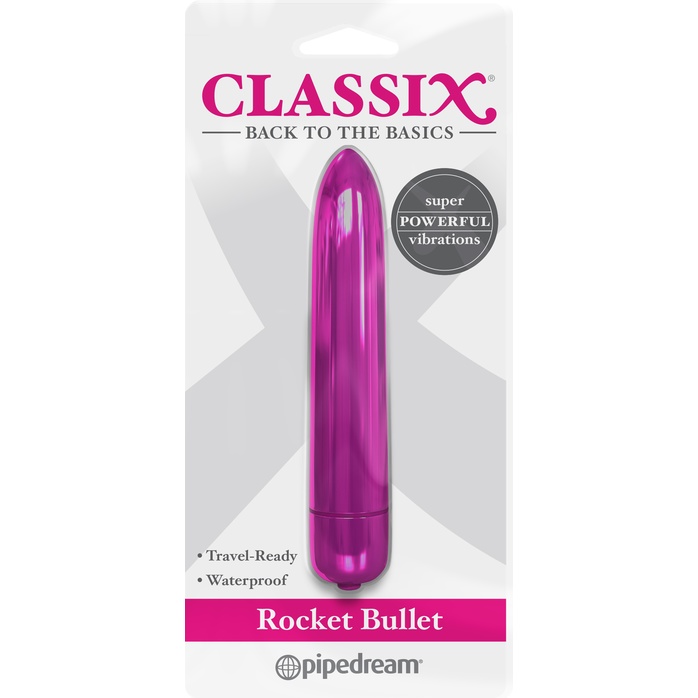 Розовая гладкая вибропуля Rocket Bullet - 8,9 см - Classix. Фотография 3.