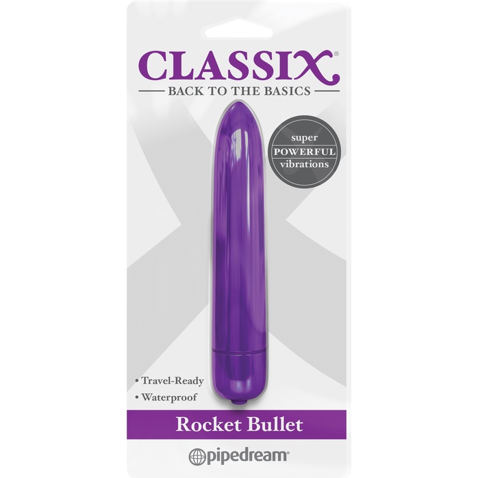Фиолетовая гладкая вибропуля Rocket Bullet - 8,9 см - Classix. Фотография 3.
