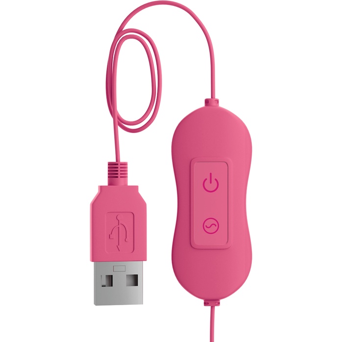 Розовая, работающая от USB вибропуля в форме кролика Cute - OMG!. Фотография 4.