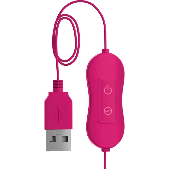 Розовая, рельефная, работающая от USB вибропуля Fun - OMG!. Фотография 4.