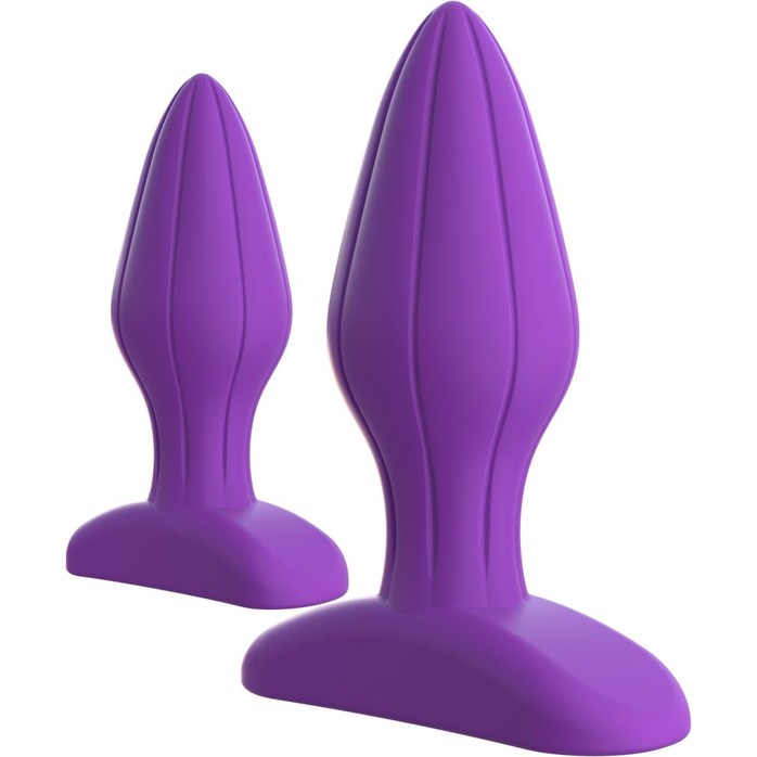 Набор из 2 фиолетовых анальных пробок с рельефом Her Designer Love Plug Set - Fantasy For Her