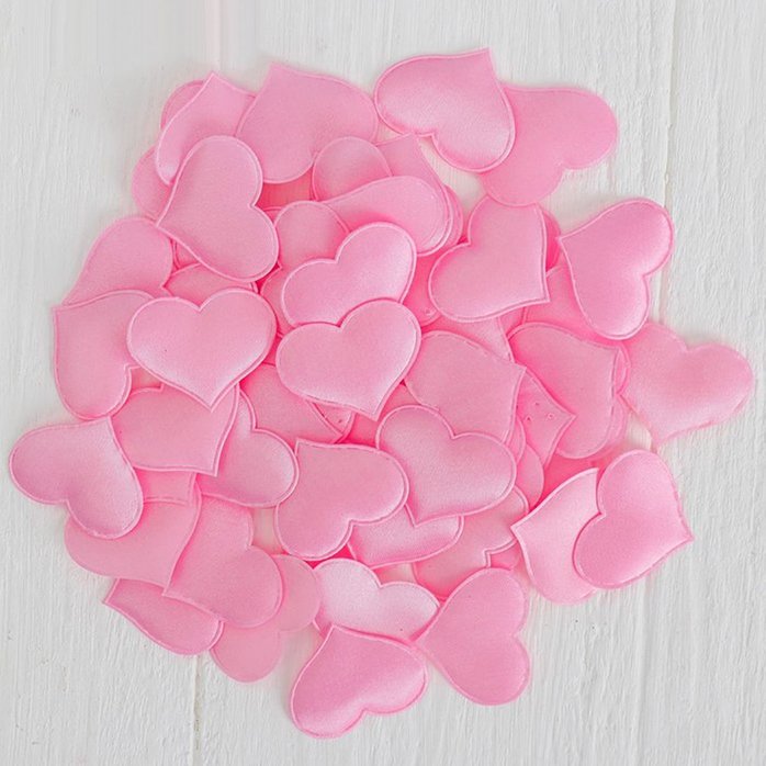 Набор декоративных розовых сердец - 50 шт