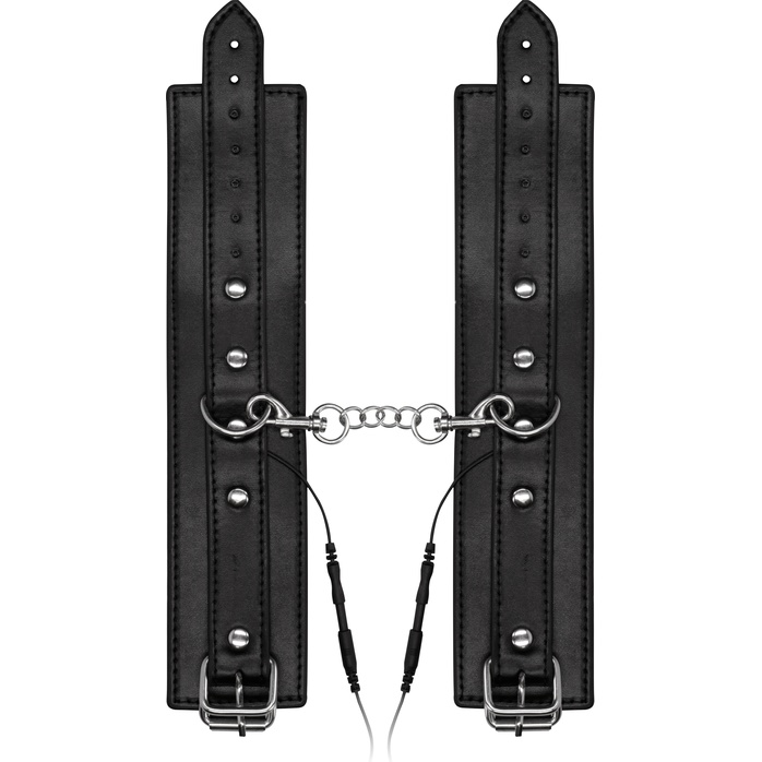 Черные наручники с электростимуляцией Electro Handcuffs - Electroshock. Фотография 3.
