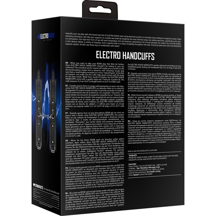 Черные наручники с электростимуляцией Electro Handcuffs - Electroshock. Фотография 10.