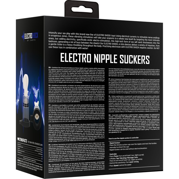 Помпы для сосков с электростимуляцией Electro Nipple Suckers - Electroshock. Фотография 12.