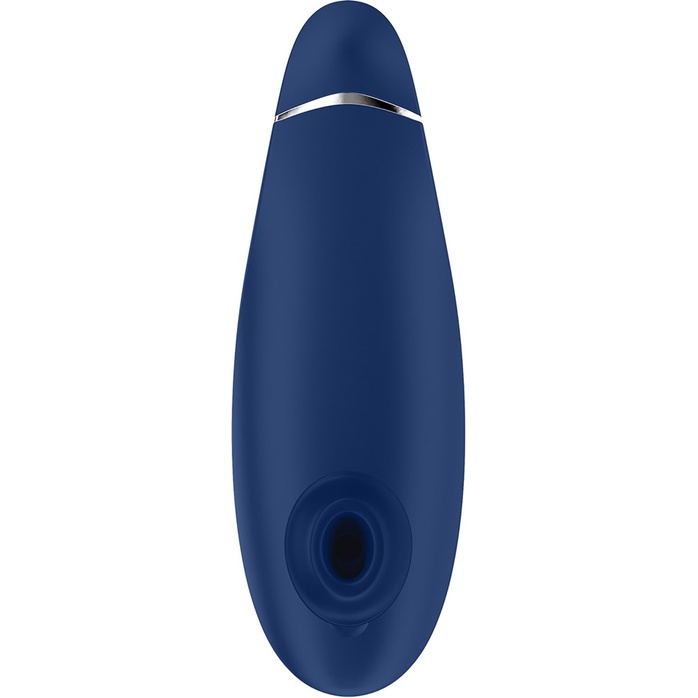 Синий бесконтактный клиторальный стимулятор Womanizer Premium. Фотография 3.