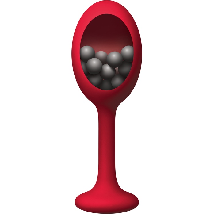 Красная анальная пробка с шариками внутри Rattler - 12,7 см - Renegade