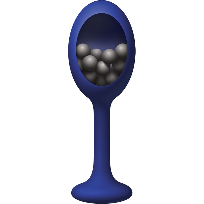 Синяя анальная пробка с шариками внутри Rattler - 12,7 см - Renegade