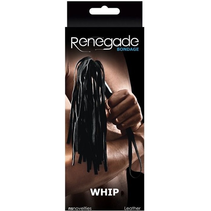 Черная виниловая плетка Whip - 40 см - Renegade. Фотография 2.