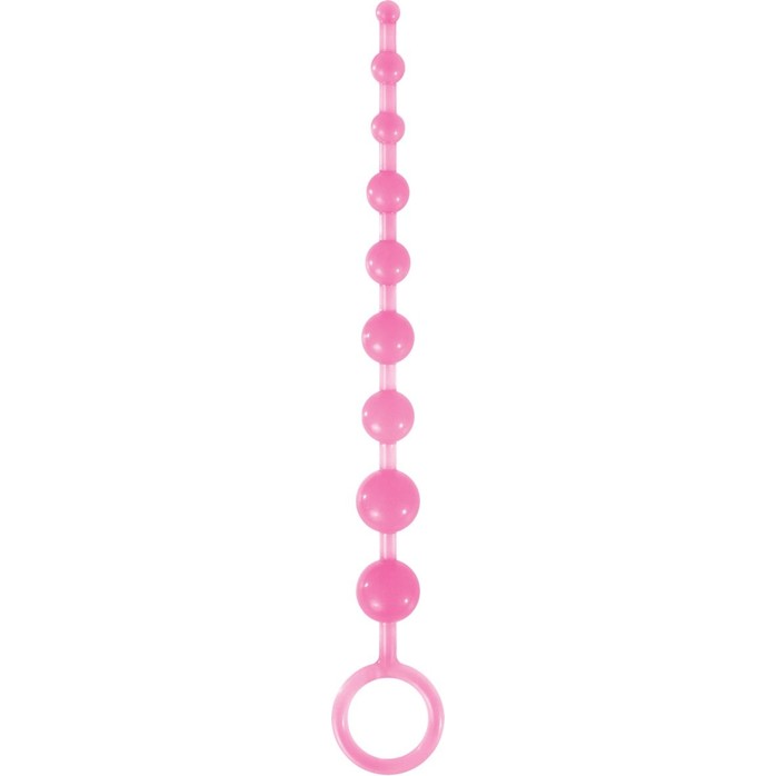 Розовая анальная цепочка-елочка Pleasure Beads - 30 см - Firefly