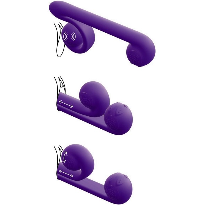 Уникальный фиолетовый вибромассажер-улитка для двойной стимуляции Snail Vibe. Фотография 5.