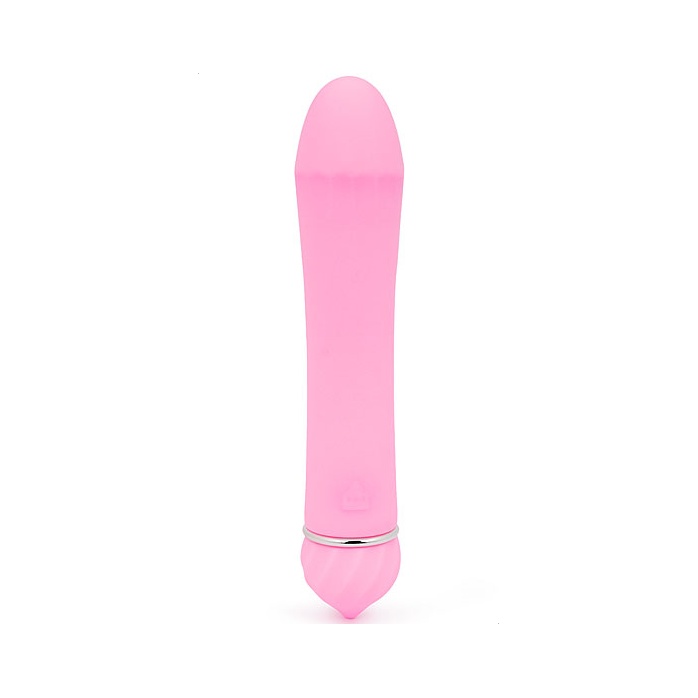 Розовый гладкий вибратор с 11 режимами вибрации - 11,5 см