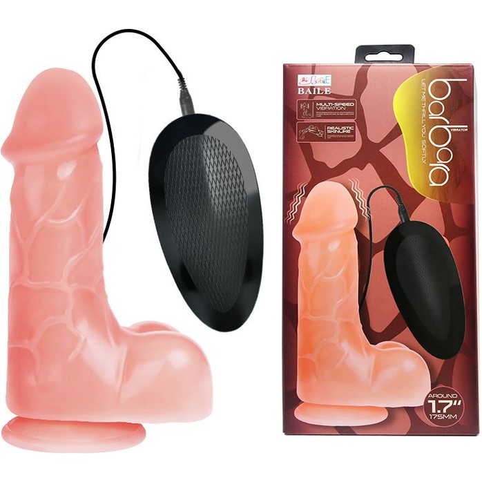 Телесный вибратор-реалистик Barbara - 17,5 см. Фотография 2.