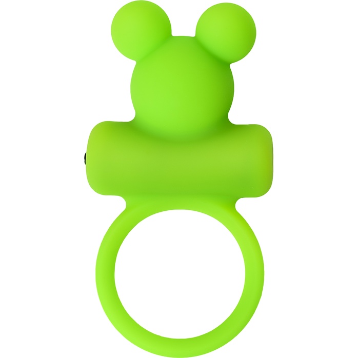 Зеленое виброкольцо на пенис A-Toys. Фотография 2.