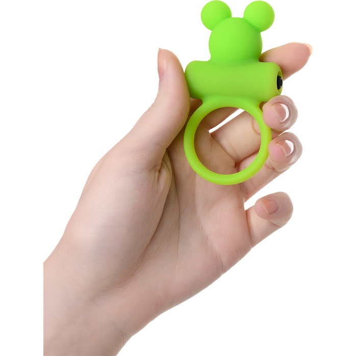 Зеленое виброкольцо на пенис A-Toys. Фотография 3.