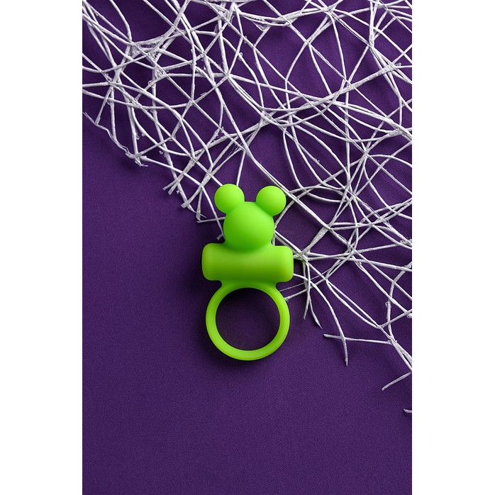 Зеленое виброкольцо на пенис A-Toys. Фотография 7.