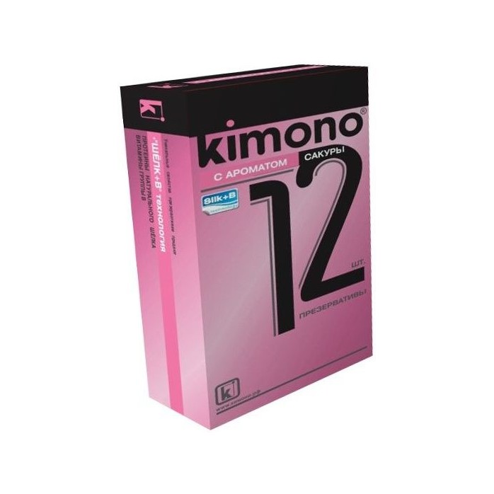 Презервативы KIMONO с ароматом сакуры - 12 шт
