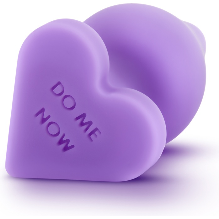 Фиолетовая анальная пробка Naughty Candy Heart Do Me Now - 8,9 см - Play With Me. Фотография 3.