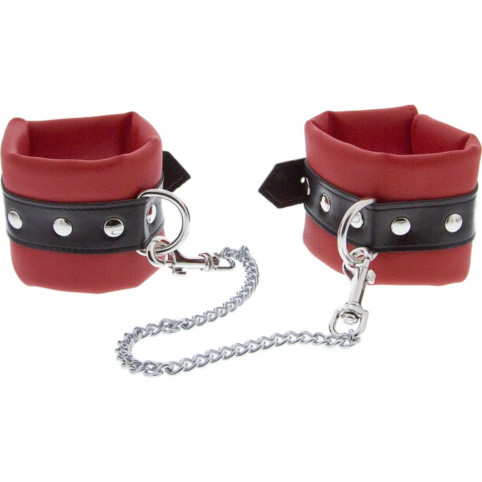 Красно-чёрные наручники на металлической цепочке - Guilty Pleasure