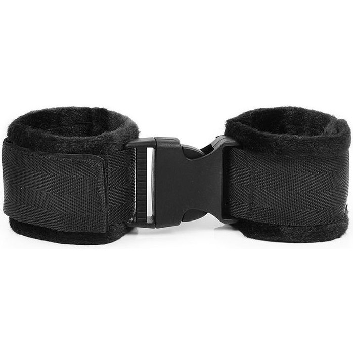 Черные мягкие наручники на липучке - NOTABU