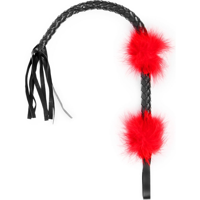 Черная плеть с красными вставками-перьями - 66 см - NOTABU
