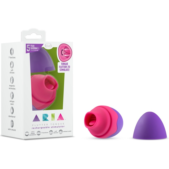 Фиолетовый вибростимулятор Flutter Tongue - Aria. Фотография 4.