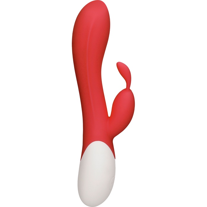 Красный вибратор-кролик Flame с функцией нагрева - 20 см - Heat. Фотография 2.