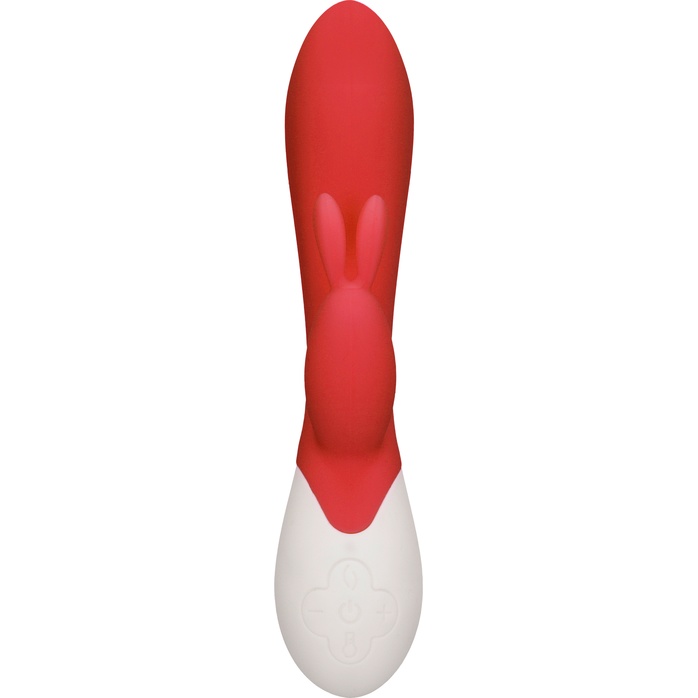 Красный вибратор-кролик Flame с функцией нагрева - 20 см - Heat. Фотография 3.