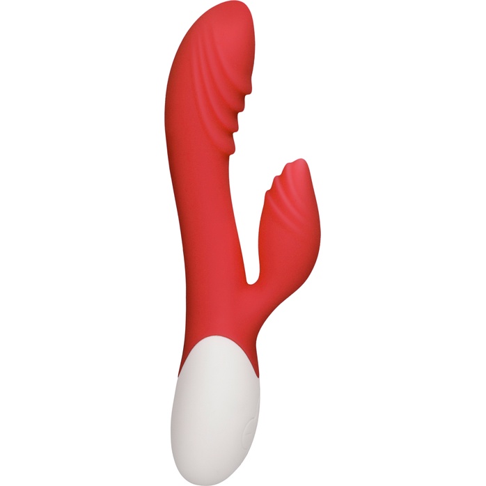 Красный вибратор-кролик Sunburst с функцией нагрева - 20 см - Heat. Фотография 2.