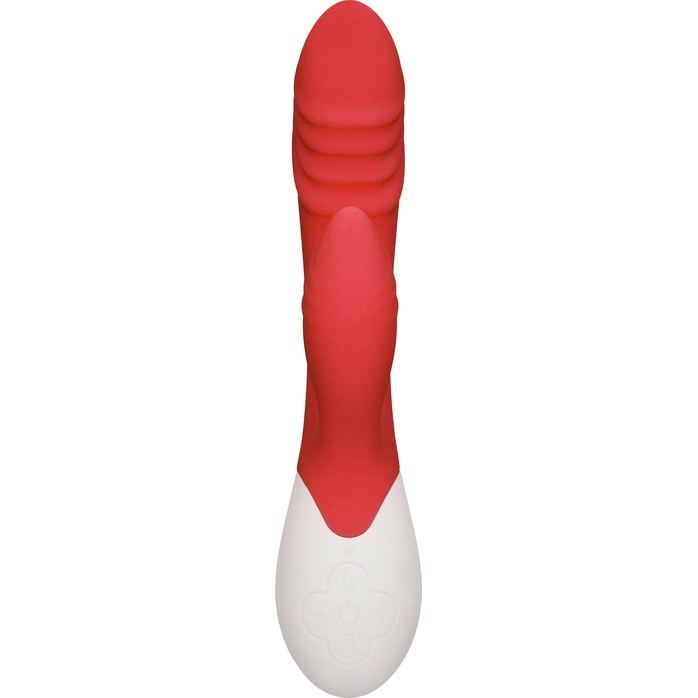 Красный вибратор-кролик Sunburst с функцией нагрева - 20 см - Heat. Фотография 3.