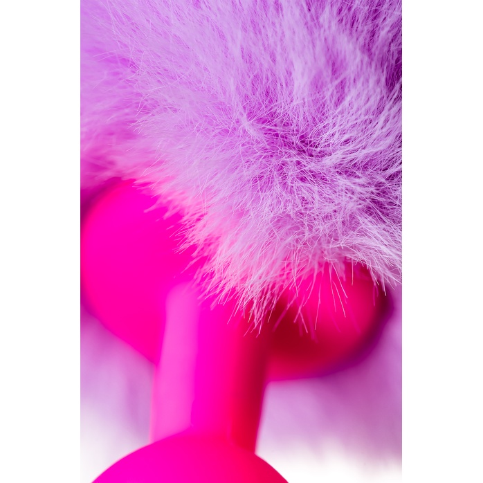 Розовая анальная втулка Sweet bunny с сиреневым пушистым хвостиком - ToDo. Фотография 9.