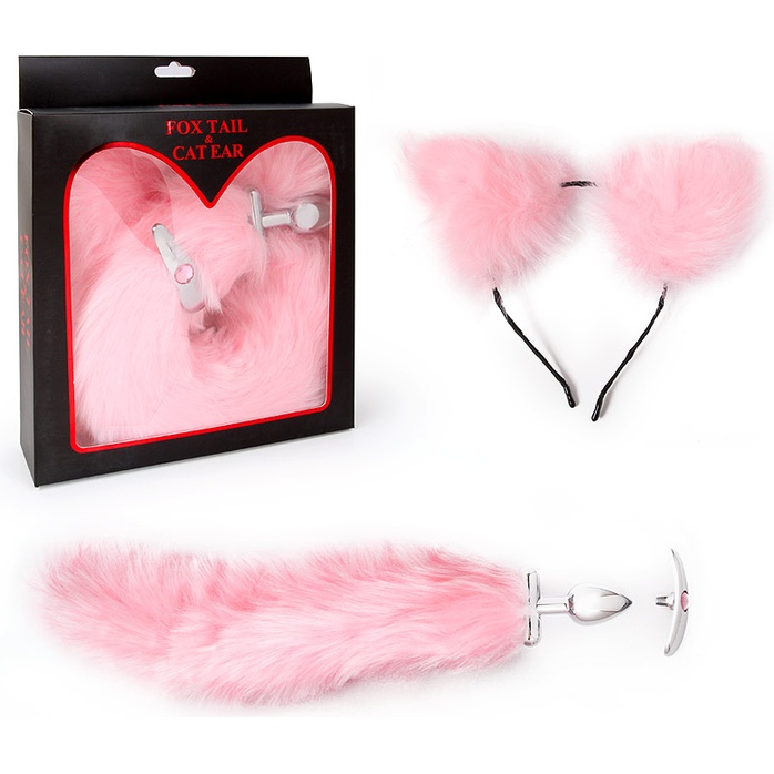 Розовый игровой набор: ободок с ушками и анальная пробка с хвостиком - NOTABU. Фотография 3.